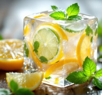 flavorful ice citrus herbs