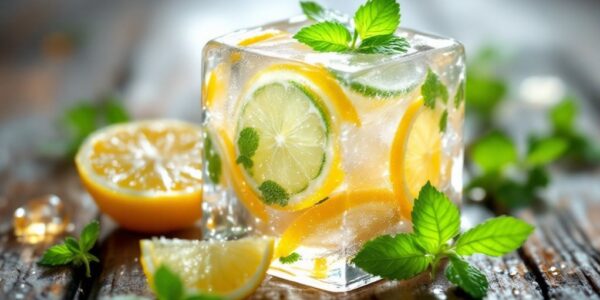 flavorful ice citrus herbs